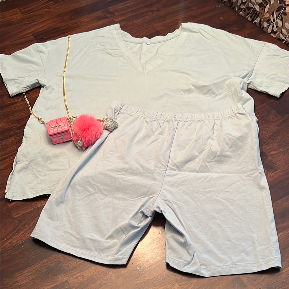 Women's Light green 2 piece shorts set….lounge in comfort